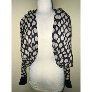 NEW DKNY Shrug Cover Up Women's Size Large NWT $100 Black Brown Long Sleeve